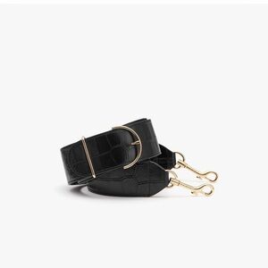 NEW Cuyana Adjustable Wide Strap (Croco) in Black
